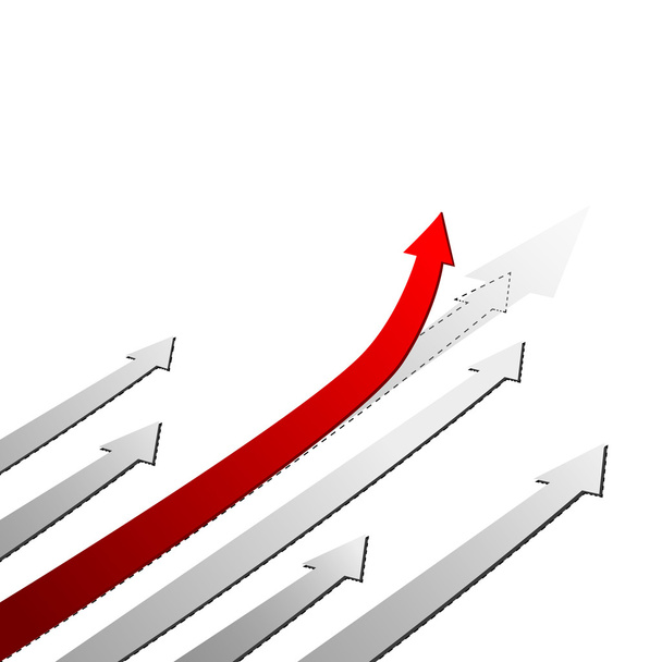 Red arrow up. Success concept - Vector, Image