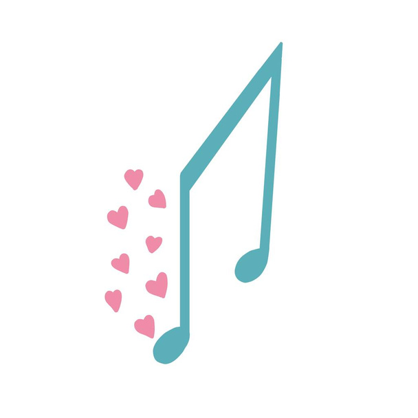 Pink notes in modern style. Line style vector. Celebration banner. Isolated object. Beautiful color. Vector art.notes. love song. romantic ringtone. - 写真・画像