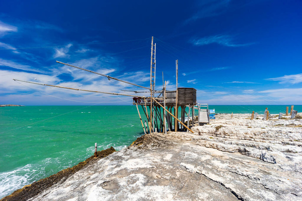 fishing towers near Vieste, NP Gargano, Foggia, Italy - Fotografie, Obrázek