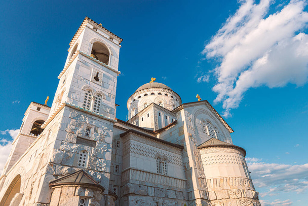 Cathedral of the Resurrection of Christ, Podgorica, Montenegro, Europe. Blue sky with clouds in background. - Foto, immagini