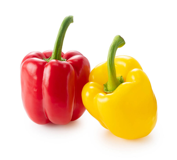 red and yellow pepper isolated on white background - Zdjęcie, obraz