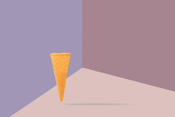 ice cream cone icon. flat illustration of waffle vector logo. isolated on white background - Foto, Imagem
