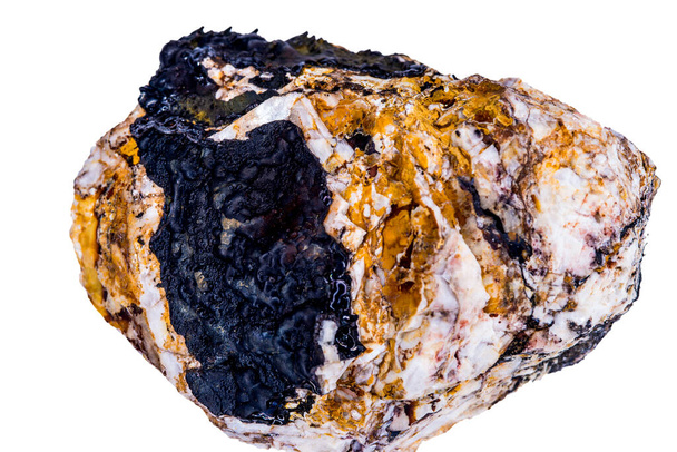 zblízka kousek minerálního kamene izolovaného na bílém pozadí - Fotografie, Obrázek