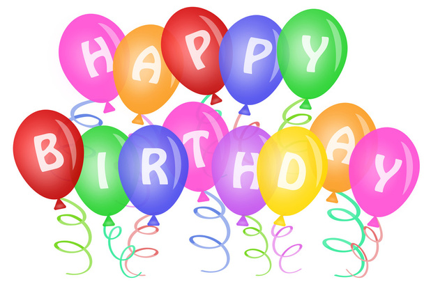 Happy Birthday Text on Balloons - Foto, Imagen
