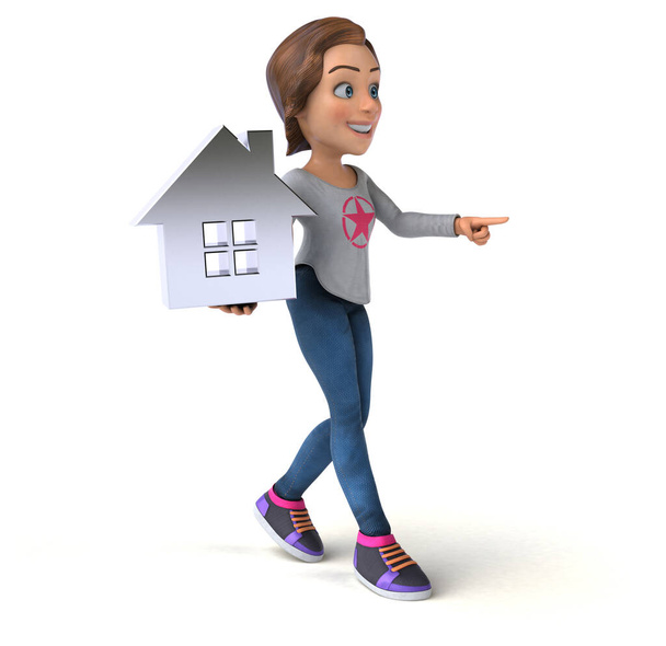 Fun 3D illustration of a cartoon teenage girl - Photo, image