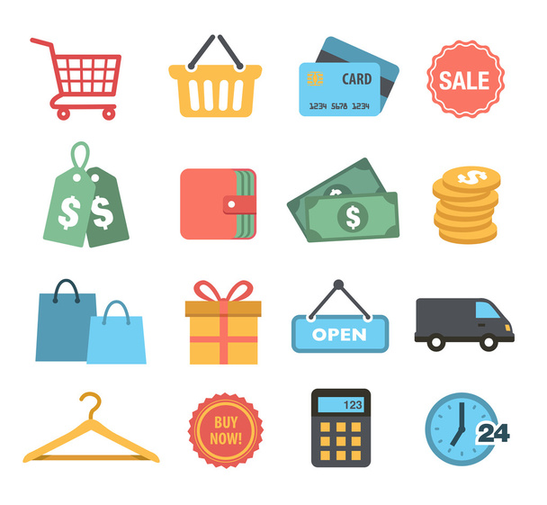 Iconos de compras
 - Vector, imagen