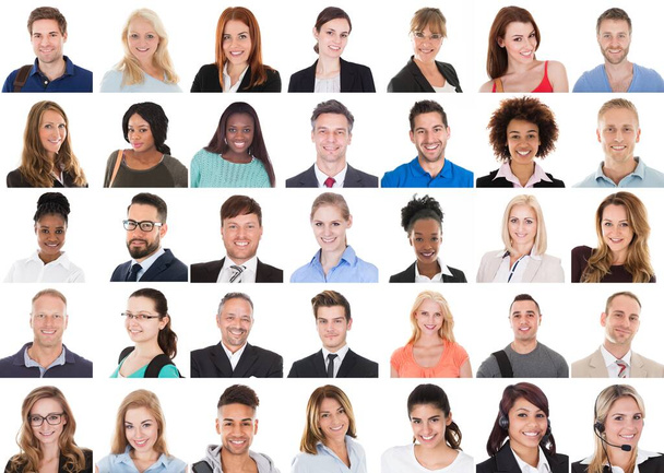 Diverse People Face Or Avatar Portrait Collage - Foto, afbeelding