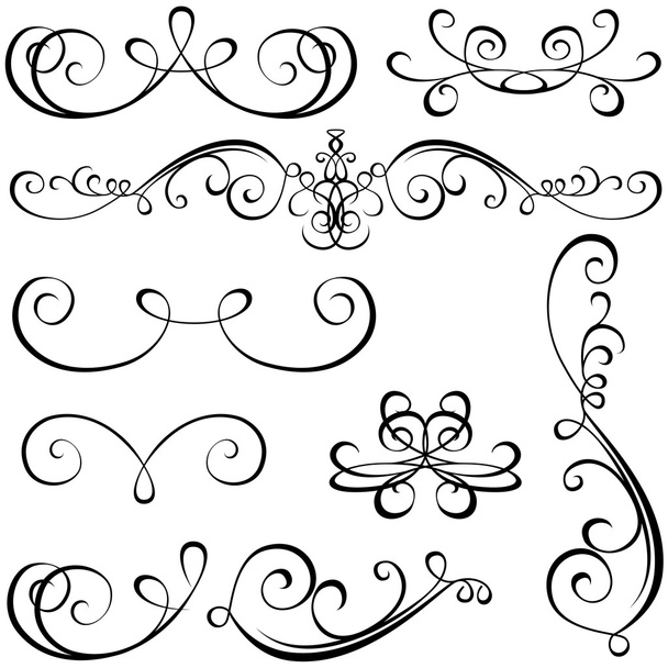Calligraphic elements - Vektor, obrázek