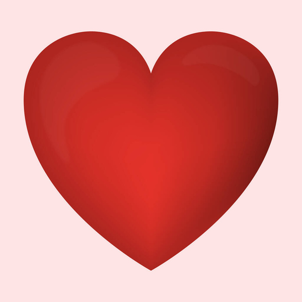 Abstract festive red heart on light background - Vector illustration - Fotografie, Obrázek