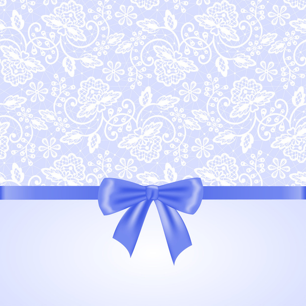 white lace and ribbon bow - Вектор,изображение