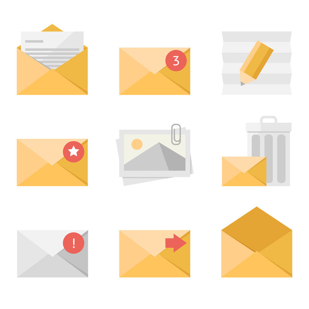 Mail icon set - Vector, Image