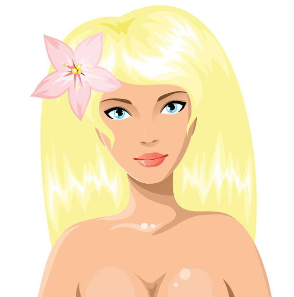 Beautiful blonde girl - Vector, imagen