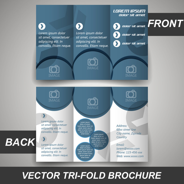 Tri fold corporate business store brochure, cover design, template - Vector, Image