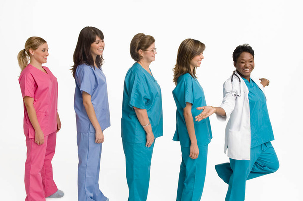 group of doctors and nurses in hospital - Φωτογραφία, εικόνα