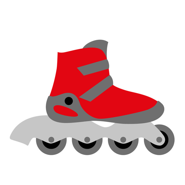 Bota de patins em linha vermelha
 - Vetor, Imagem