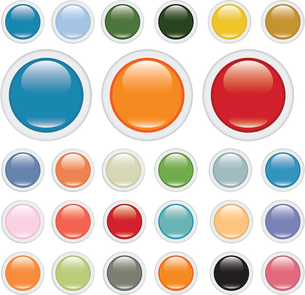 Glossy color buttons - Vector, Image
