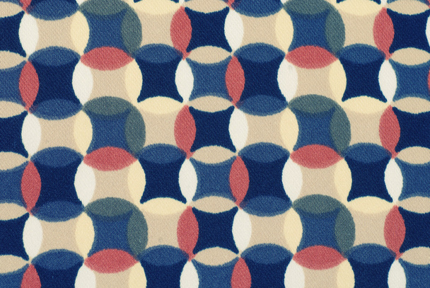 Geometric retro pattern textile with circles in 70s style. - Zdjęcie, obraz