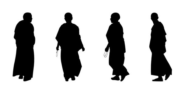 buddhist monks silhouettes set 2 - Photo, Image