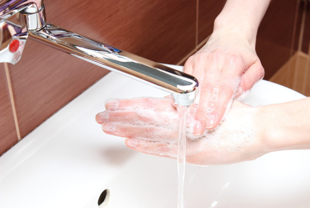 Washing of hands under running water - Foto, imagen