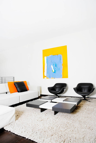modern interior design with sofa and chair - 写真・画像