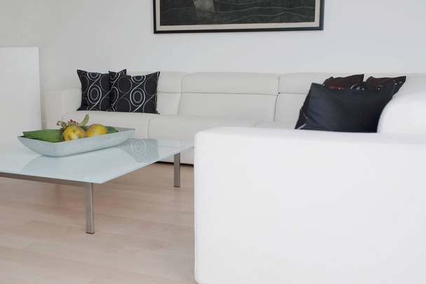 moderne Wohnzimmereinrichtung mit Sofa und Stuhl - Foto, Bild
