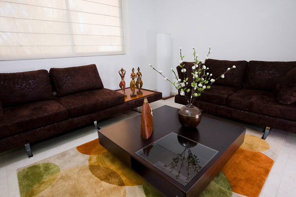 moderne Wohnzimmereinrichtung mit Sofa und Tisch - Foto, Bild