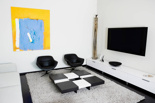 interior of modern living room with furniture - Foto, Imagem