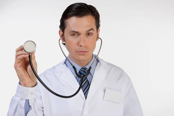 portrait of a young doctor with stethoscope - Zdjęcie, obraz