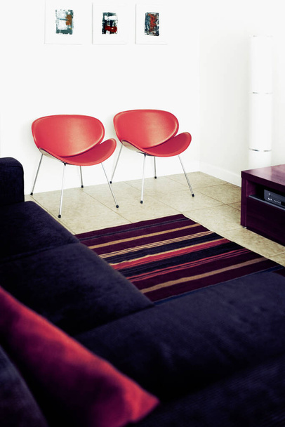 modern living room interior with sofa and chairs - 写真・画像