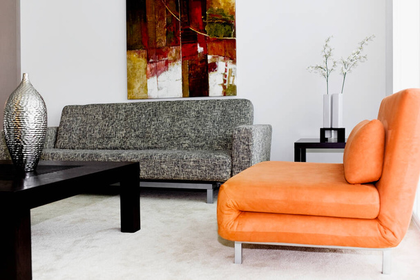 modern living room interior with sofa and chair - Fotó, kép
