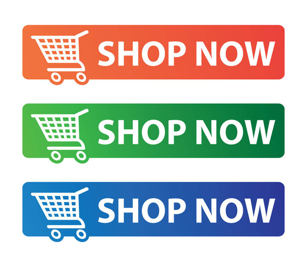 Acheter Boutons pour E-commerce. Variation de 3 couleurs avec icône panier. Éléments de conception Web. - Vecteur, image