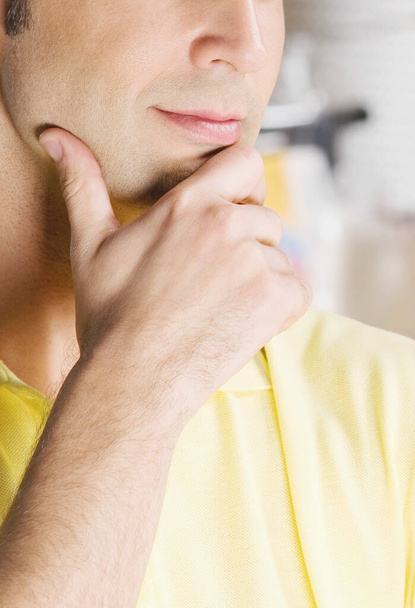 close-up of a young man with a beard - Foto, Imagem