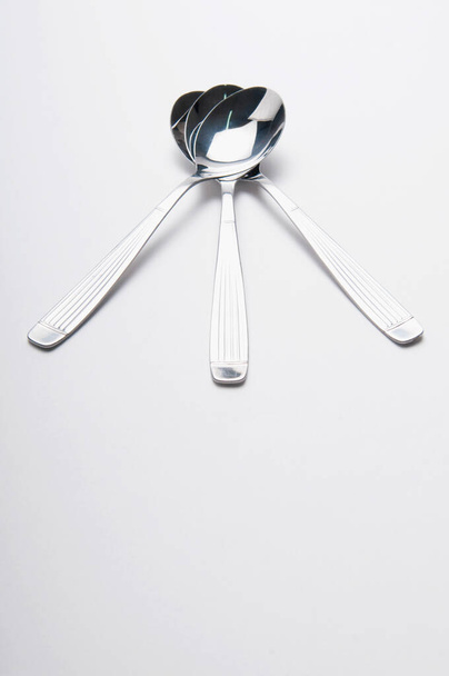 spoon and fork isolated on white background - Foto, imagen