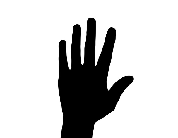 силует Вектор Піднята рука на білому
 - Вектор, зображення