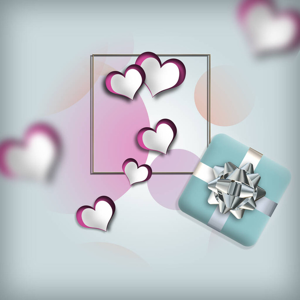 gift box with hearts on a white background - Foto, afbeelding