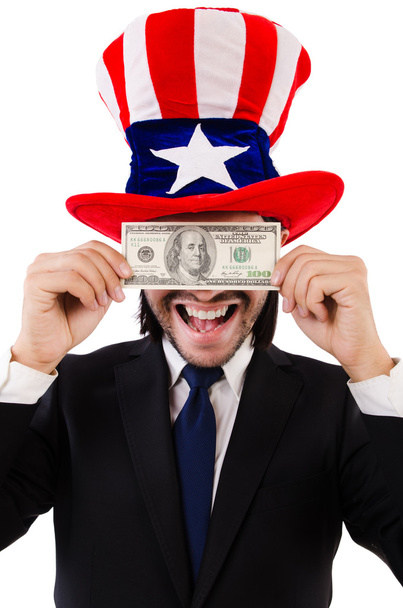 Homem com dólar americano
 - Foto, Imagem