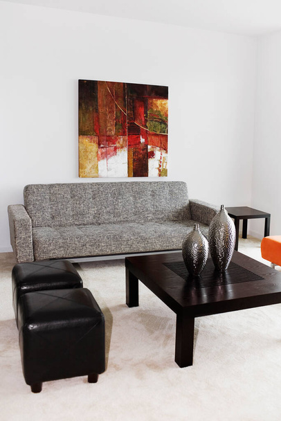 modern living room with sofa and chair - Fotoğraf, Görsel