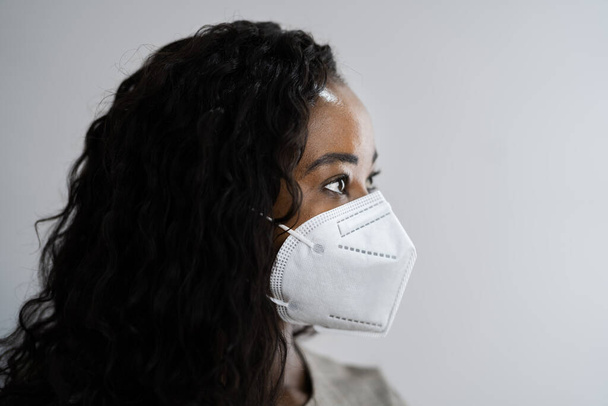American African Woman In FFP2 Face Mask - Photo, Image