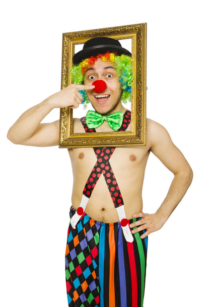 Clown mit Bilderrahmen - Foto, Bild