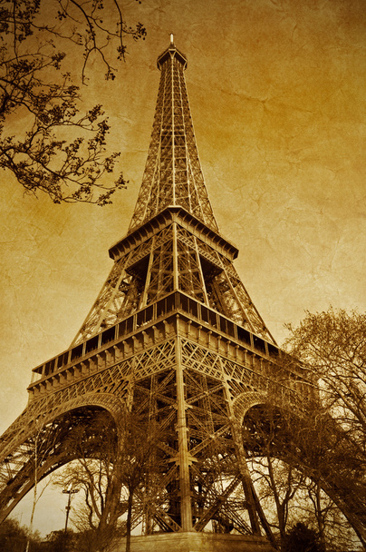 Vintage Eiffel tower (Paris, France) - Photo, Image