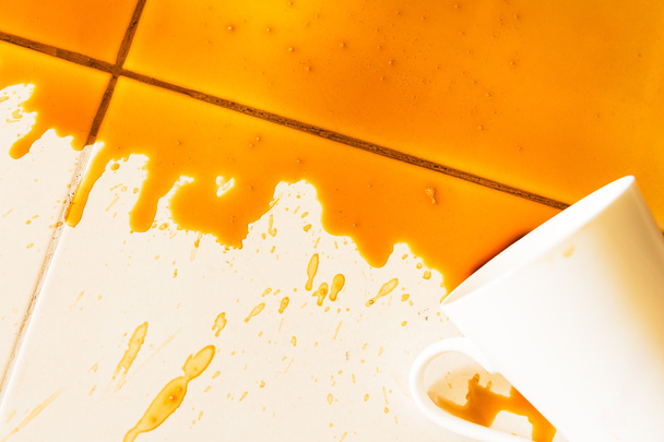 Spilled coffee on the floor - Photo, Image