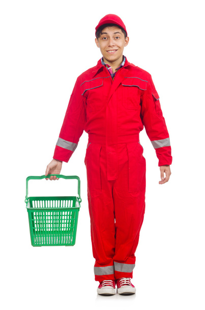 homem com cesta de compras - Foto, Imagem
