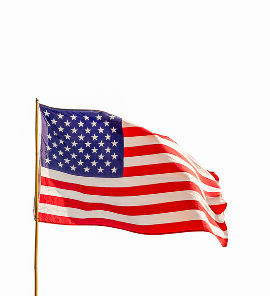 Flag of United States of America (USA) isolated on white background - Zdjęcie, obraz