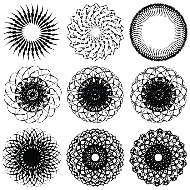ψυχεδελικό κύκλο σύνολο στοιχείων - Διάνυσμα, εικόνα