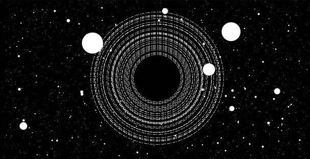 特異性の概念黒と白のベクトル図。概要深宇宙 - ベクター画像