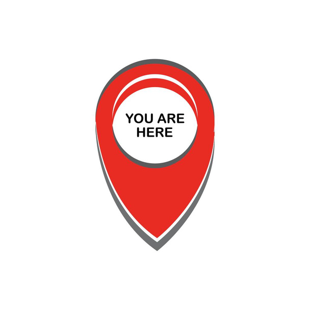 Usted está aquí icono de signo. Info mapa puntero con su ubicación - Vector, Imagen