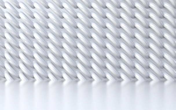 Technologie und elegante weiße und graue Formen Hintergrund. Abstraktes weißes Muster geometrischer Formen. 3D-Illustration - Foto, Bild