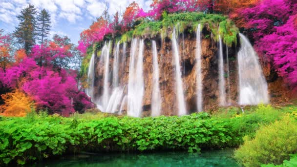 Видеозапись водопада в Плитвицких озерах Хорватии - Кадры, видео