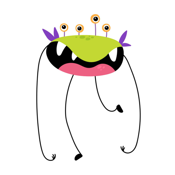 Cartoon funny monster on white background.  - Vector, Image