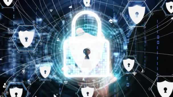 Cybersécurité et protection des données numériques conceptuel - Séquence, vidéo